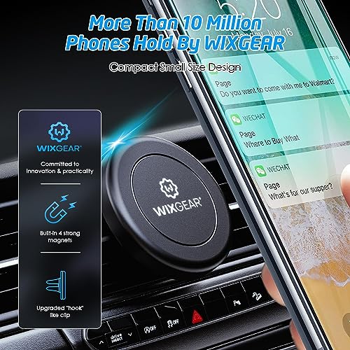 WixGear Buy WixGear Universal Magnetic Phone Car Mount - Fast Swift-Snap for Smartphones & Mini Tablets, Black - View 5 of 10