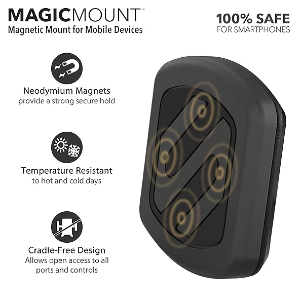Scosche Scosche MAGVM2 MagicMount: Universal Magnetic Phone Mount for Car Air Vent - Strong Hold for iPhone, Samsung & All Devices - View 3 of 7