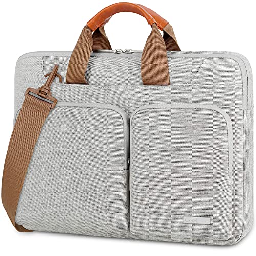 Lacdo Lacdo 360 Protective Laptop Shoulder Bag for 14 inch MacBook Pro M4 M3 M2 M1 Chips Gray Computer Messenger Bag