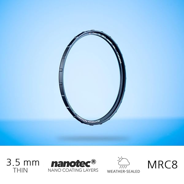 Breakthrough Photography 55mm X2 UV Filter for Camera Lenses with Lens Cloth Ultra Slim Weather Sealed MRC8 Nanotech Coatings by Breakthrough Photography - View 4 of 6