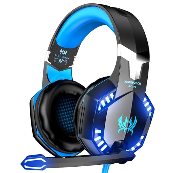 VersionTECH. VersionTECH G2000 Gaming Headset: Noise-Cancelling, LED Lights, Soft Earmuffs for PS5, Xbox, PC & More