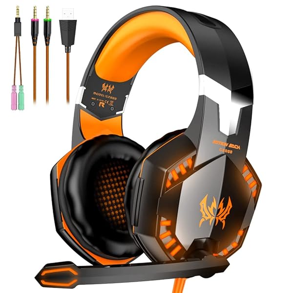 VersionTECH. VersionTECH G2000 Gaming Headset: Noise Cancelling, LED Lights, Soft Earmuffs for PS5, Xbox, PC & More - Ultimate Gaming Experience!