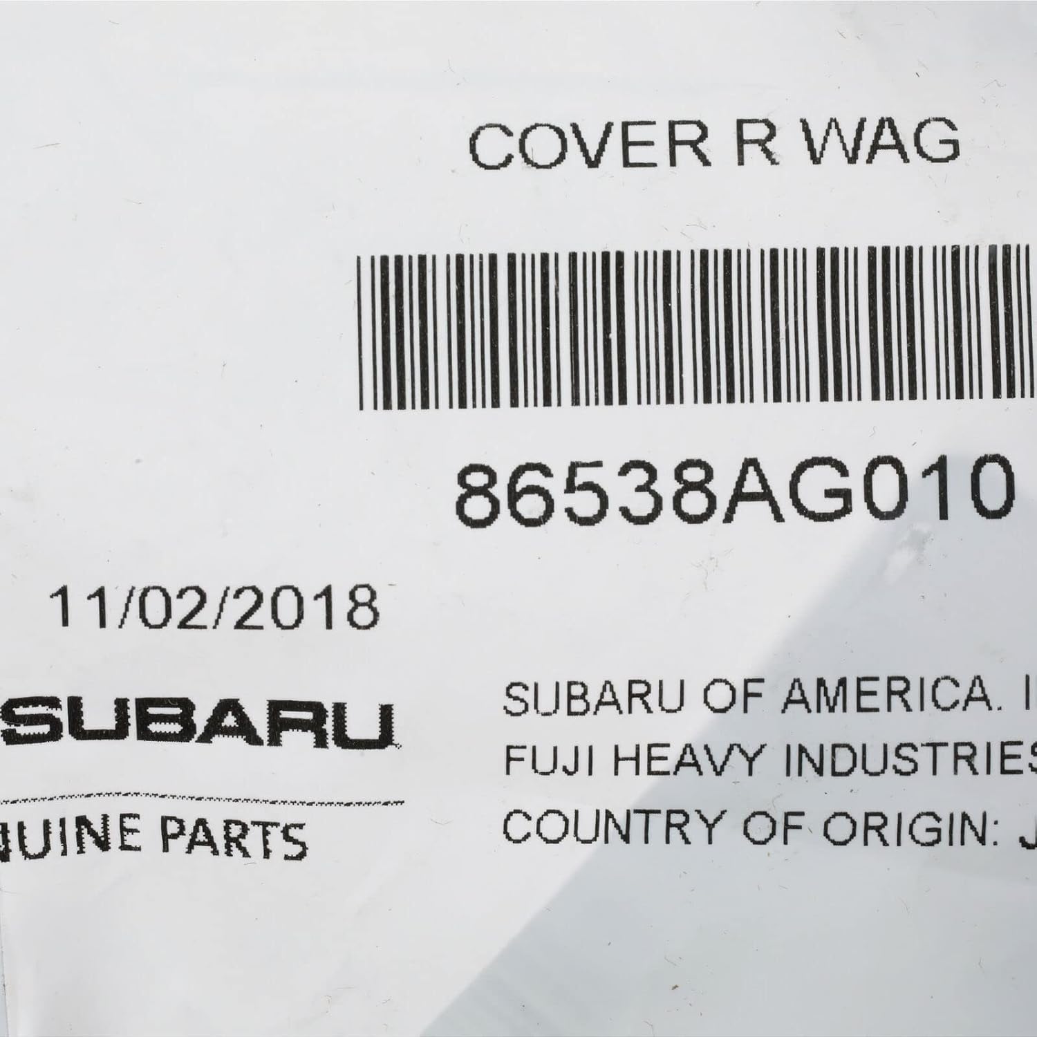 Subaru Subaru Rear Lift Gate Window Wiper Arm Cover Cap Genuine OEM for WRX Crosstrek STi Forester Impreza 86538AG070 86538AG010 - View 4 of 4