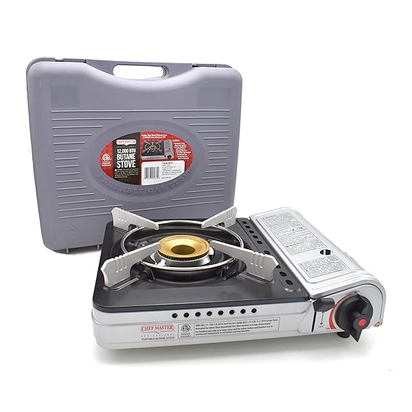 Chef Master Chef Master 90235 Butane Countertop Stove: 12,000 BTU, Portable, High Performance with Carry Case & Brass Burner