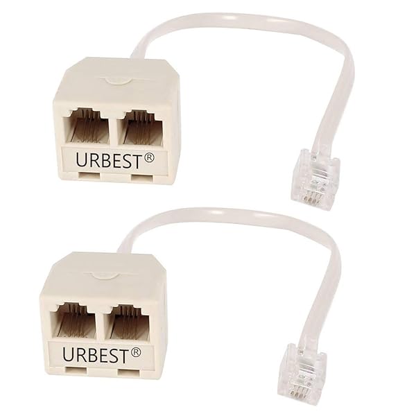 URBEST URBEST 2 PCS RJ11 Male to Female Telephone Splitter Converter Cable - Fast & Reliable Connection - View 2 of 5