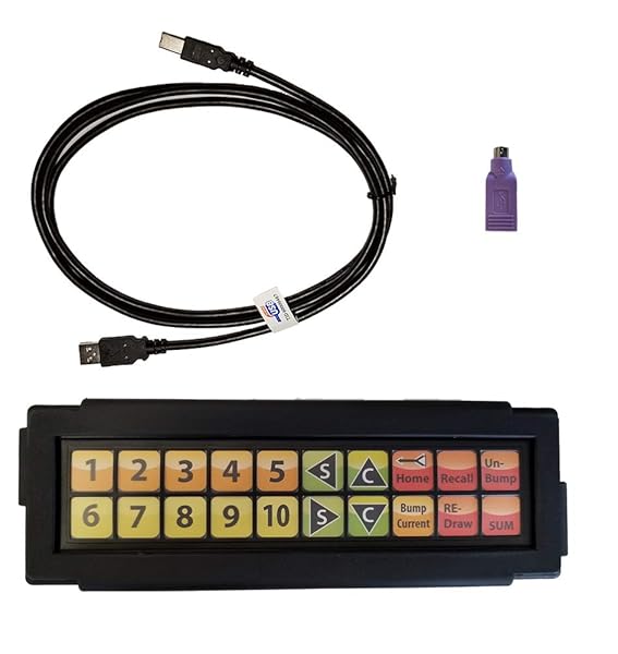 KRS Corporation, LLC 20 Key USB Programmable Keypad with 6 Foot USB Cable and USB PS2 Adapter for Enhanced Productivity - View 2 of 8