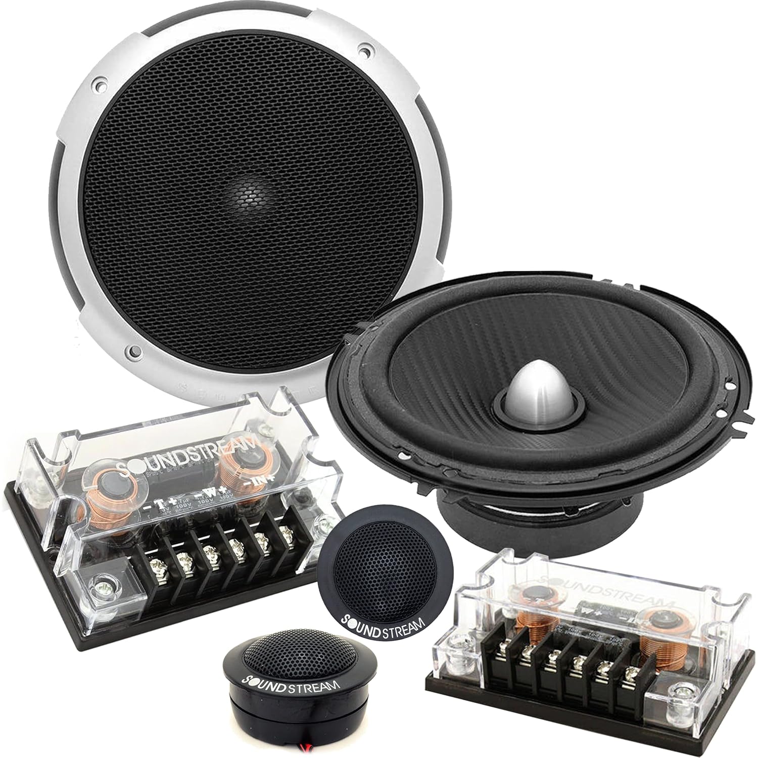Soundstream PF6 Picasso 6.5 Inch 2 Way 350W Component Speaker Set for Superior Sound Quality