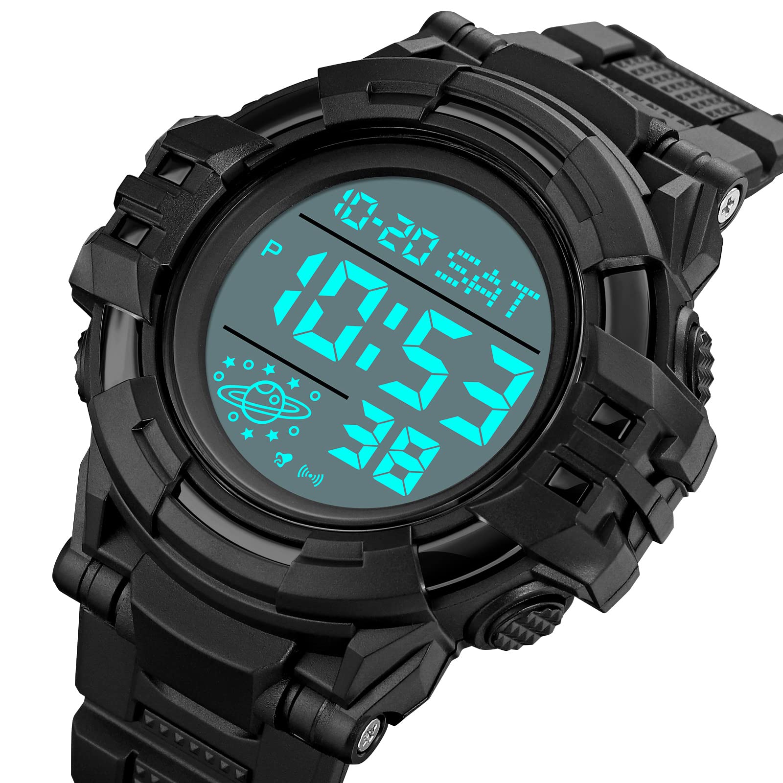 Mens Multifunction Waterproof Analog Digital Watch with Alarm Stopwatch Date Rubber Strap Military Sports LED Black - View 4 of 7