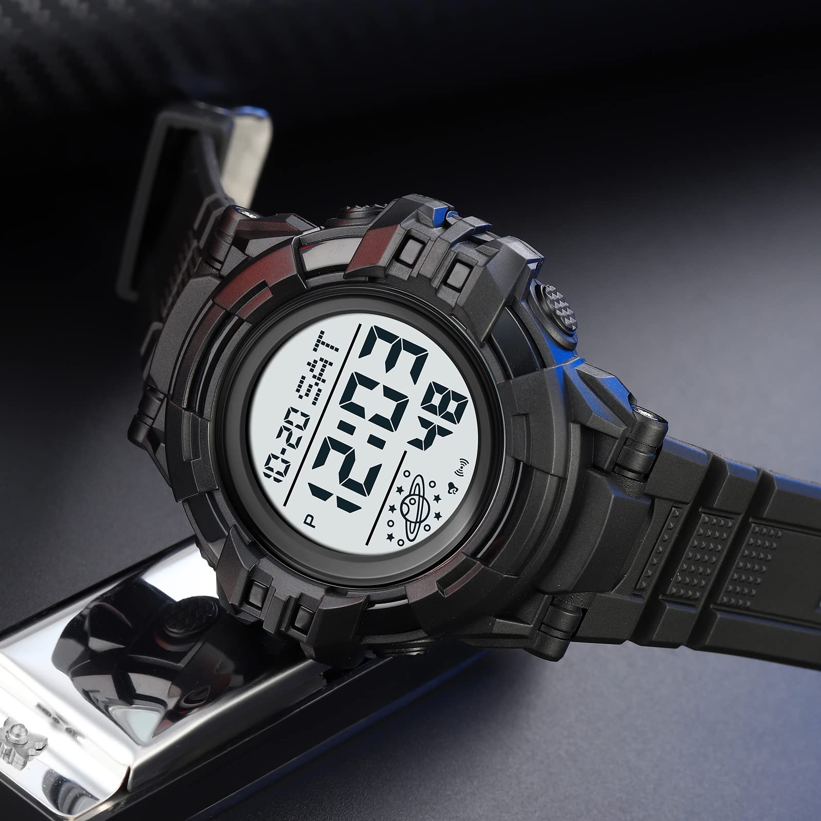 Mens Multifunction Waterproof Analog Digital Watch with Alarm Stopwatch Date Rubber Strap Military Sports LED Black - View 5 of 7