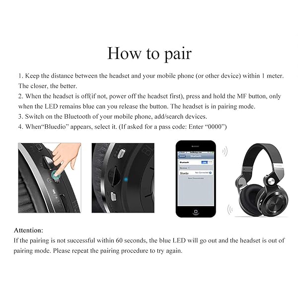 Bluedio Buy Bluedio T2 Plus Turbine Wireless Bluetooth Headphones with Mic & FM Radio - Black - View 9 of 9