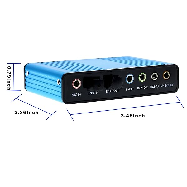 Optimal Shop Optimal Shop USB 2.0 External Sound Card 5.1 Surround Adapter for PC - High-Quality Audio S/PDIF - View 6 of 7