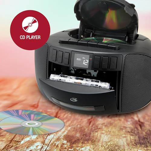 GPX GPX BCA209B Portable AM/FM Boombox: CD & Cassette Player in Sleek Black - Perfect for Music Lovers! - View 3 of 8