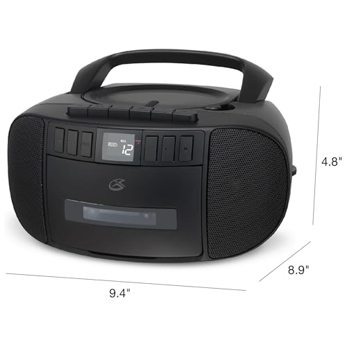 GPX GPX BCA209B Portable AM/FM Boombox: CD & Cassette Player in Sleek Black - Perfect for Music Lovers! - View 4 of 8