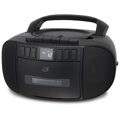 GPX GPX BCA209B Portable AM/FM Boombox: CD & Cassette Player in Sleek Black - Perfect for Music Lovers!