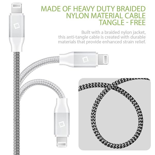 Cellet Cellet 10 Feet Lightning to USB Charging Cable for iPhone iPad iPod Apple MFI Certified White - View 5 of 9