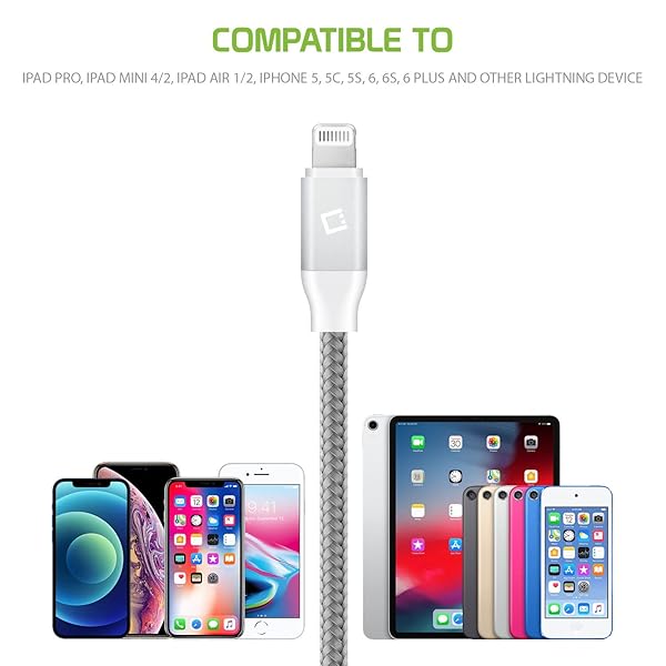 Cellet Cellet 10 Feet Lightning to USB Charging Cable for iPhone iPad iPod Apple MFI Certified White - View 7 of 9