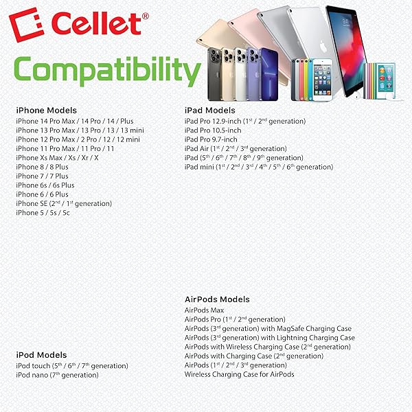 Cellet Cellet 10 Feet Lightning to USB Charging Cable for iPhone iPad iPod Apple MFI Certified White - View 8 of 9