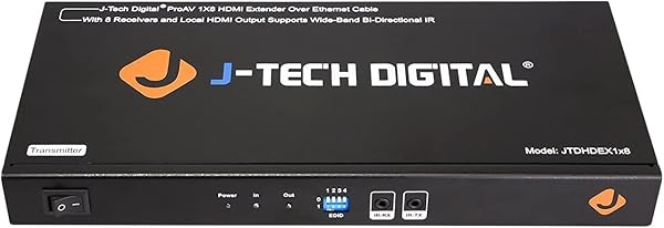 J-Tech Digital J-Tech Digital JTDHDEX1x8 HDMI Extender & Splitter: Premium 1x8 HDMI Amplifier Over Ethernet - View 3 of 8