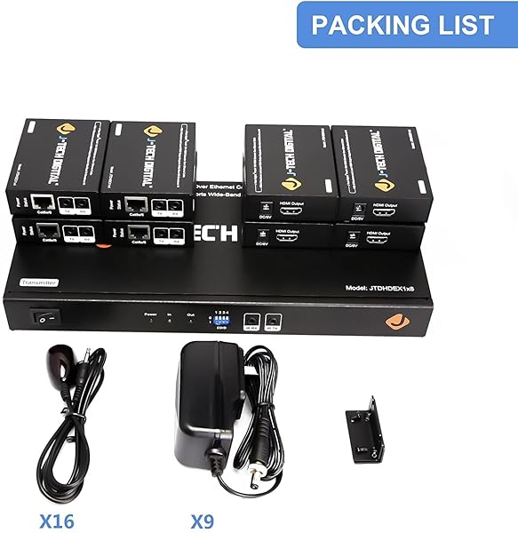 J-Tech Digital J-Tech Digital JTDHDEX1x8 HDMI Extender & Splitter: Premium 1x8 HDMI Amplifier Over Ethernet - View 4 of 8