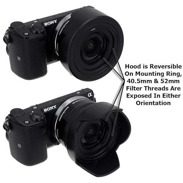 Fotodiox Fotodiox Reversible Lens Hood Kit for E-Mount 16-50mm Power Zoom Lens - Tulip Flower Hood & Cap - View 6 of 11