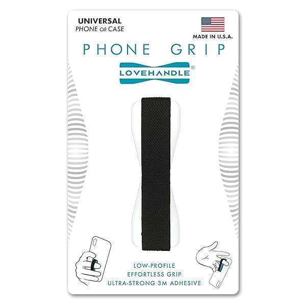 LOVEHANDLE LOVEHANDLE Universal Phone Grip: Black Elastic Strap for Smartphones & Mini Tablets - LH-01 White