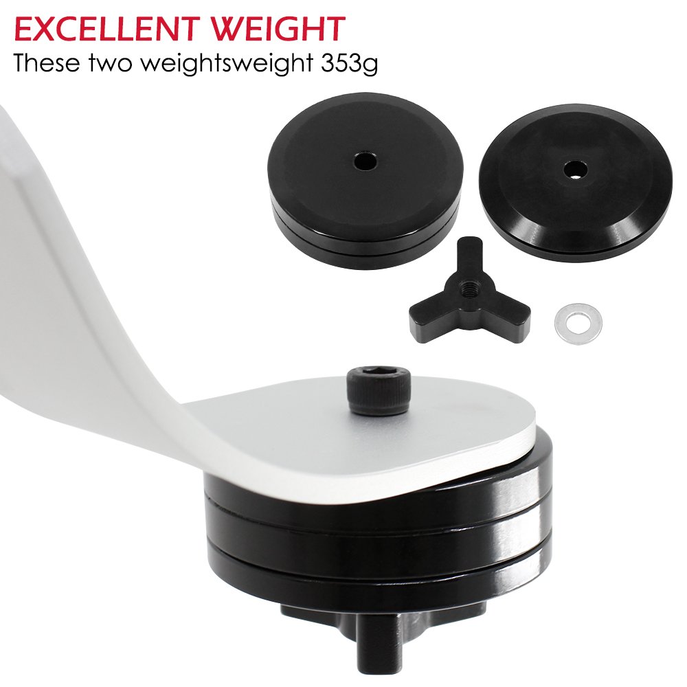 AFUNTA Pro Handheld Video Stabilizer for DSLR GoPro Canon Nikon Sony Cameras and Smartphones up to 2.1 lbs Smooth Glide Red Silver Black - View 3 of 5