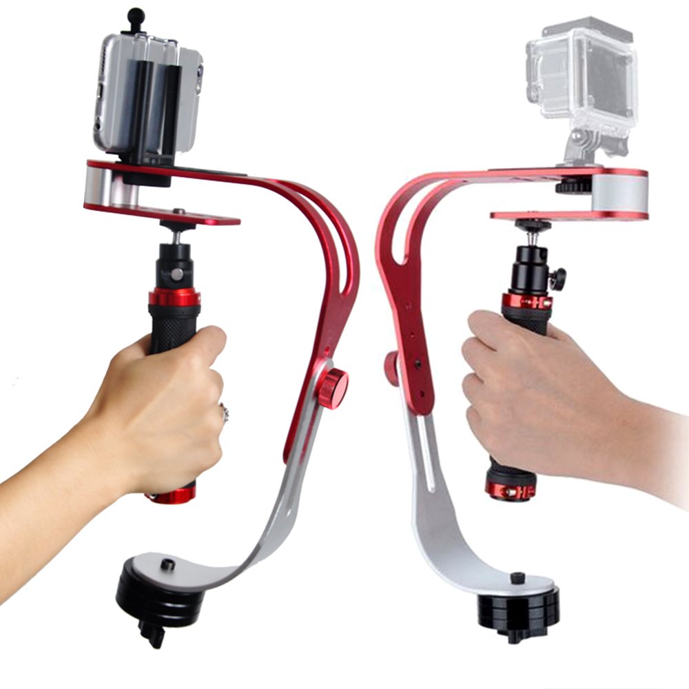AFUNTA Pro Handheld Video Stabilizer for DSLR GoPro Canon Nikon Sony Cameras and Smartphones up to 2.1 lbs Smooth Glide Red Silver Black - View 5 of 5