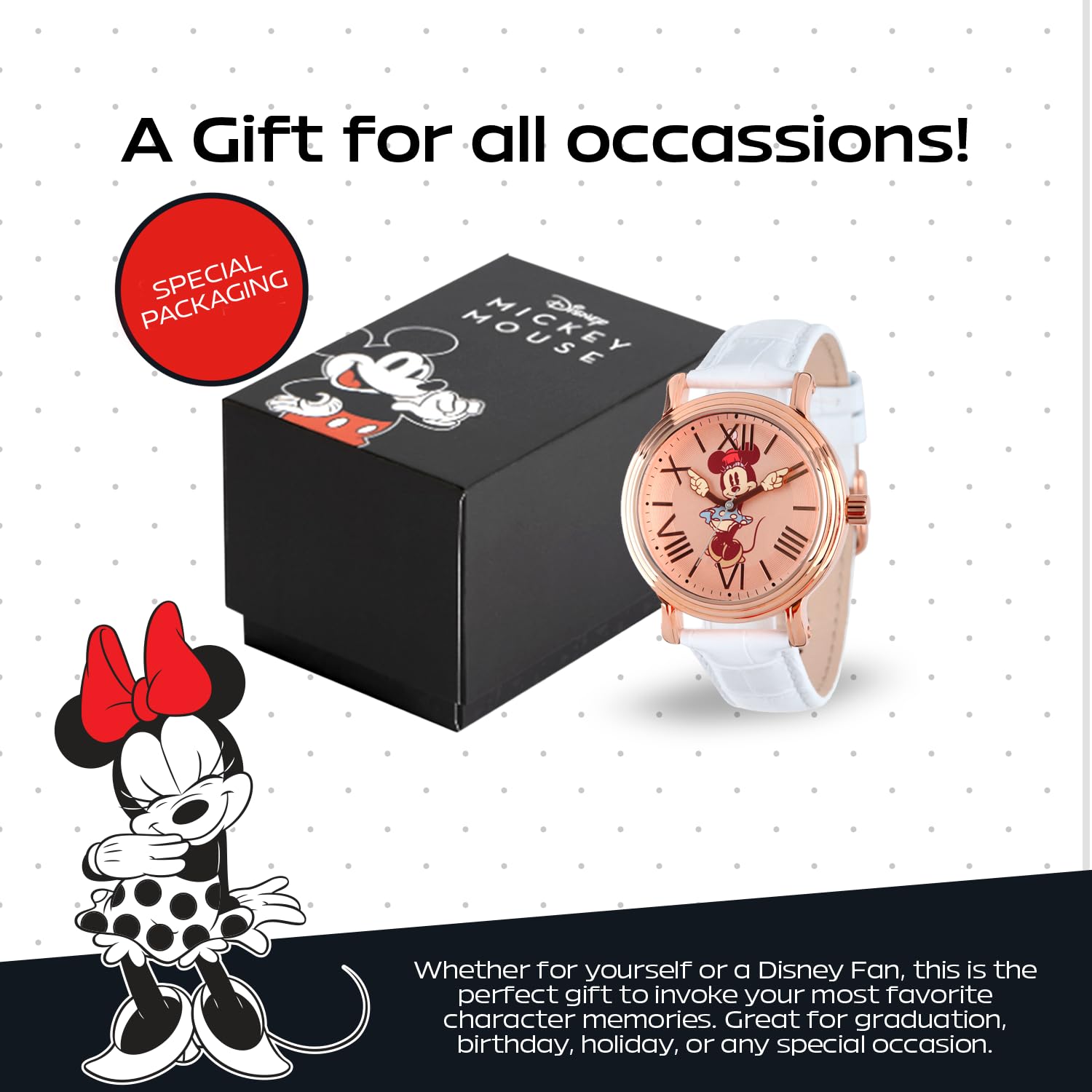 Disney Minnie Mouse Vintage Articulating Hands Analog Quartz Watch for Adults - View 6 of 6