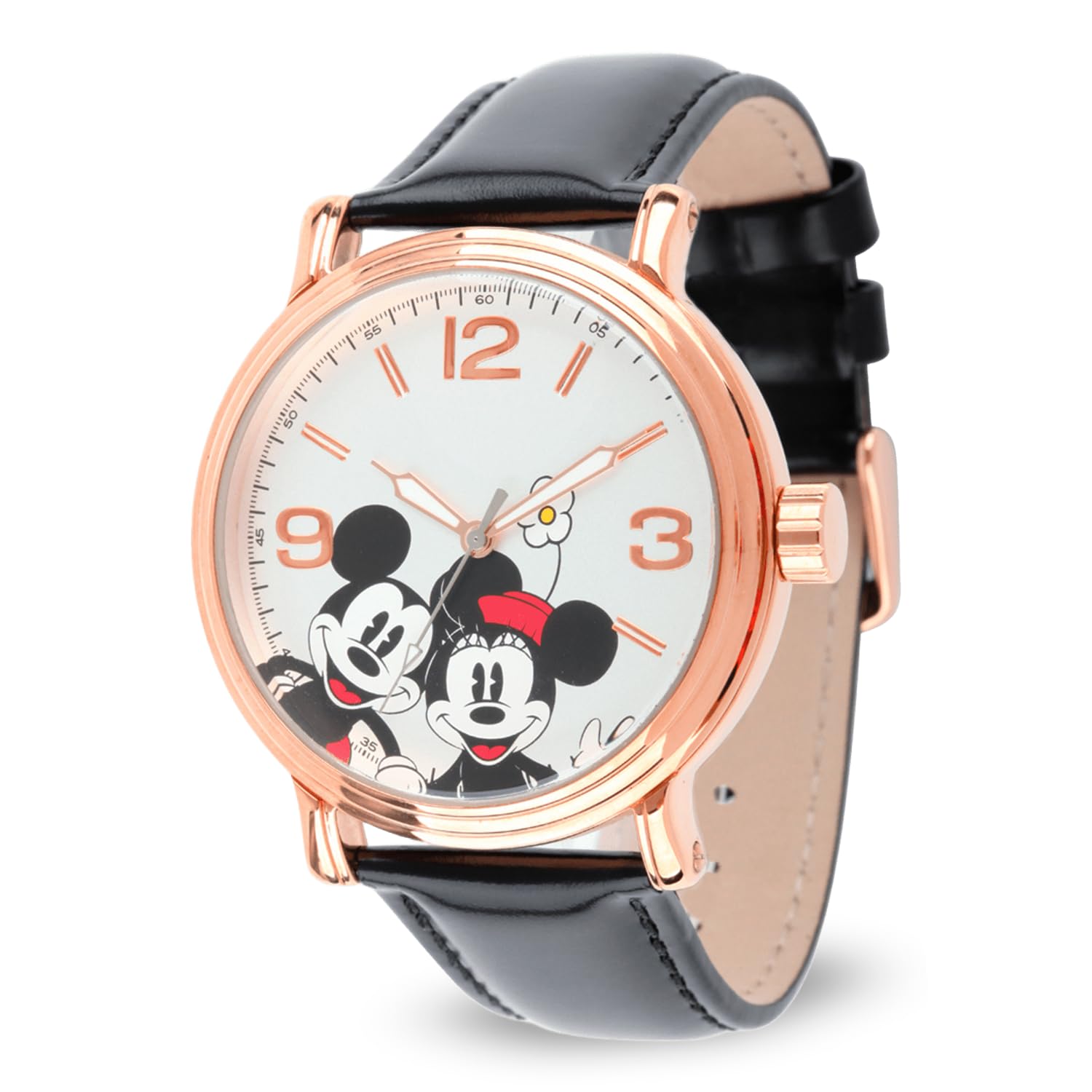 Disney Men's Mickey Mouse Analog Quartz Black Watch Stylish Timepiece for Fans