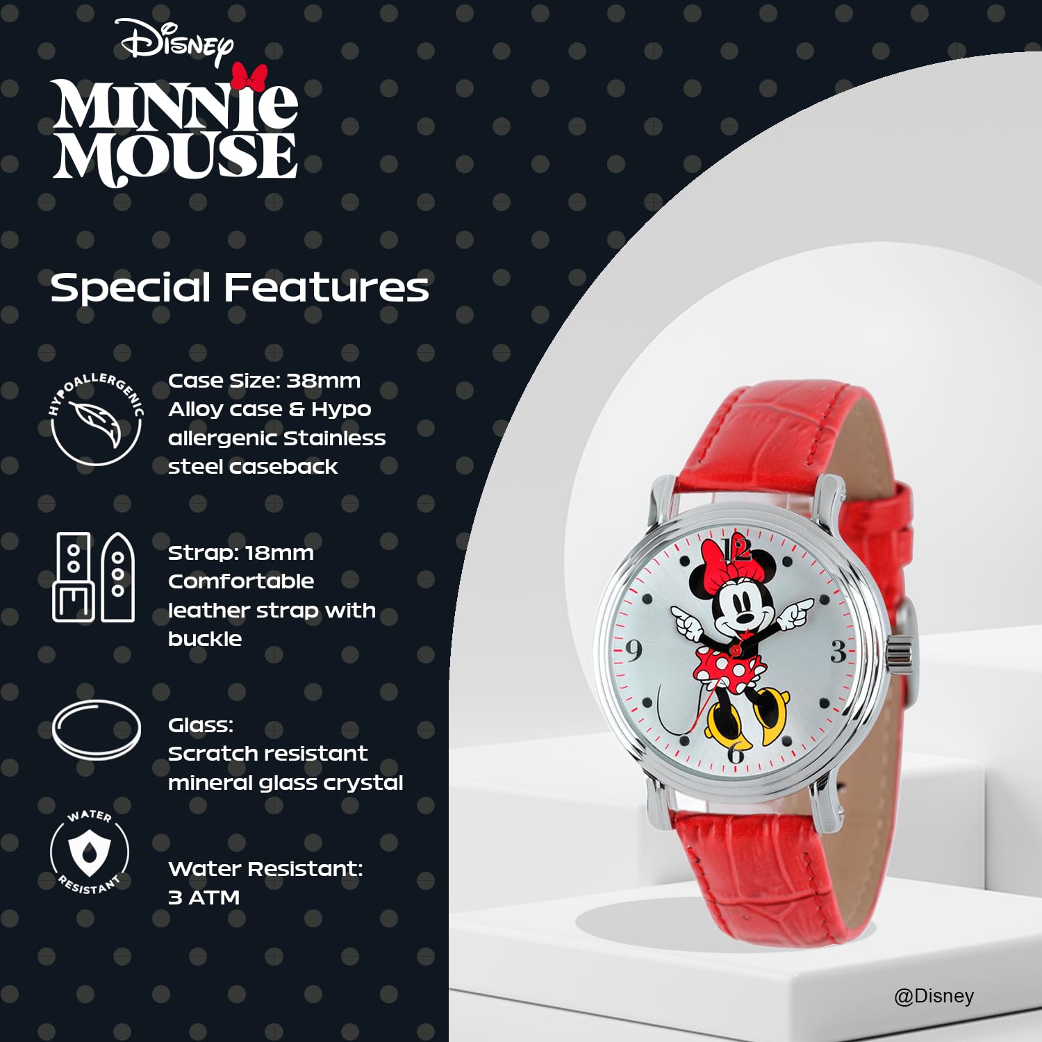 Disney Disney Minnie Mouse Vintage Articulating Hands Analog Quartz Watch for Adults - View 4 of 6