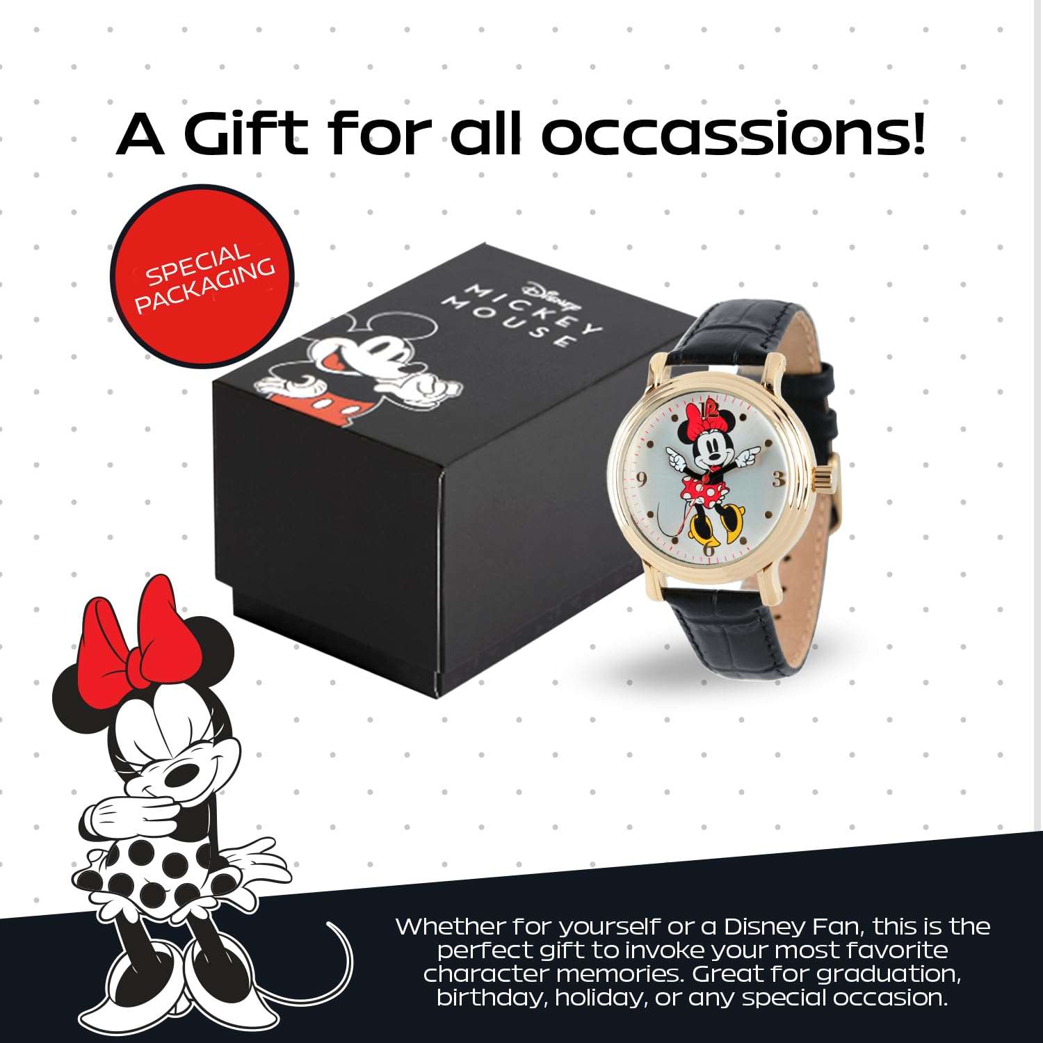 Disney Disney Minnie Mouse Vintage Articulating Hands Analog Quartz Watch for Adults - View 6 of 6