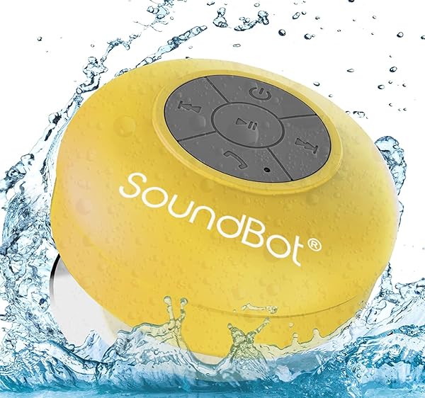Soundbot Soundbot SB510 HD Bluetooth Shower Speaker Water Resistant Portable Speakerphone with Built-in Mic 6hrs Playtime Yellow