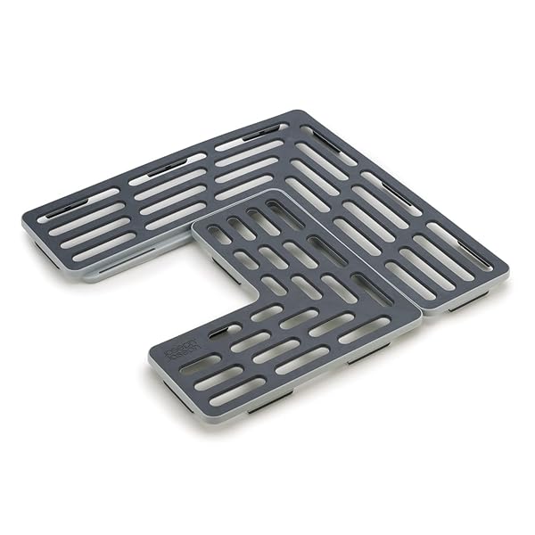 Joseph Joseph Joseph Joseph SinkSaver Adjustable Non-Slip Sink Protector Mat - Gray | Durable & Stylish Kitchen Essential