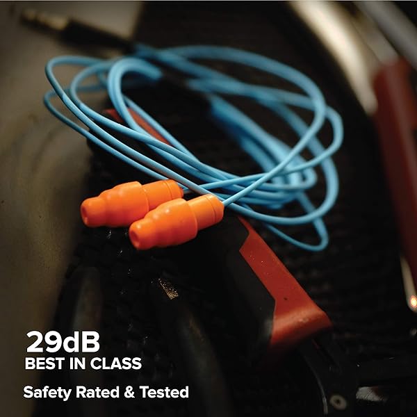 Plugfones Plugfones Guardian Hybrid Earbuds: Noise-Reducing In-Ear Earplugs (Blue & Orange) for Ultimate Comfort - View 4 of 7