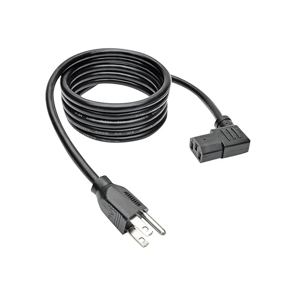TRIPP LITE Tripp Lite 14-ft Standard Power Cord 10A 18AWG NEMA 5-15P to Right Angle IEC-320-C13 - Reliable Computer Connection - View 3 of 3