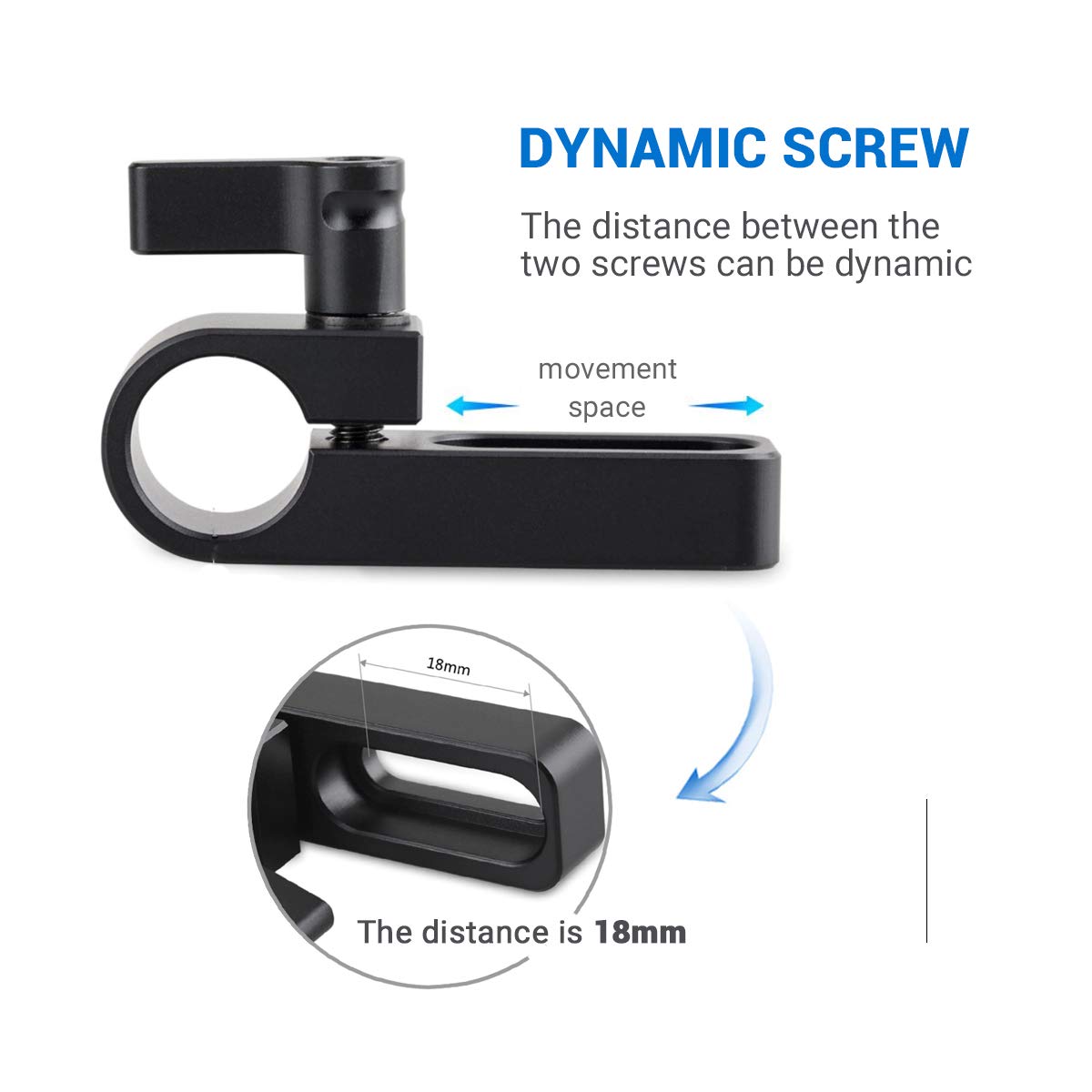 SMALLRIG SMALLRIG 15mm Rail Clamp Mount Rod Clamp for Plate Cage Handle Rod Extension 1549 - View 3 of 7