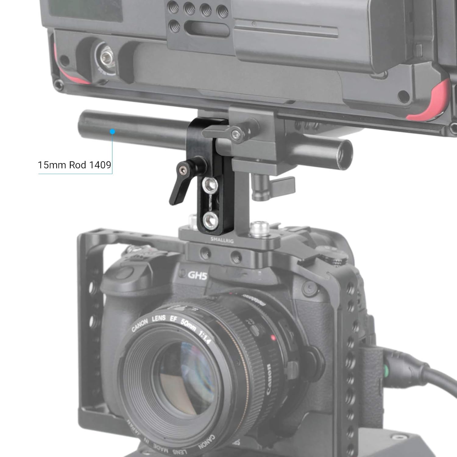 SMALLRIG SMALLRIG 15mm Rail Clamp Mount Rod Clamp for Plate Cage Handle Rod Extension 1549 - View 5 of 7