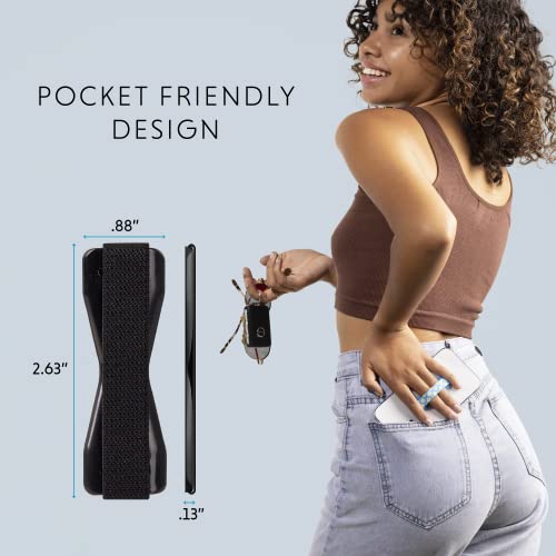 LOVEHANDLE LOVEHANDLE Universal Phone Grip - Pack of 10 Black Elastic Straps for Smartphones & Mini Tablets - View 3 of 9