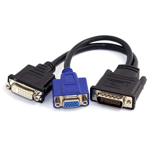 Buy Cablecc DMS-59 Male to DVI 24+5 & VGA 15pin Splitter Extension - 15cm