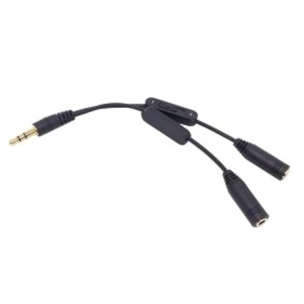 cablecc Cablecc Black 3.5mm Stereo Y Splitter with Volume Control - Dual Female Audio Adapter - View 2 of 2