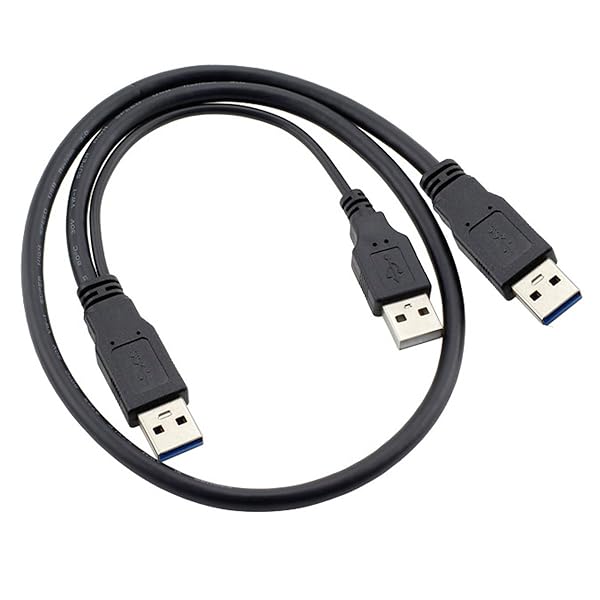 USB 3.0 Type-A Dual Power Y Cable for External Hard Drives - 5Gbps Super Speed