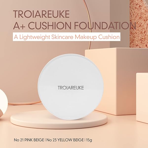 TROIAREUKE TROIAREUKE A+ Cushion Foundation Shade 23 Natural Coverage Moisturizing Finish for Sensitive Oily Combination Skin Korean Makeup - View 4 of 6