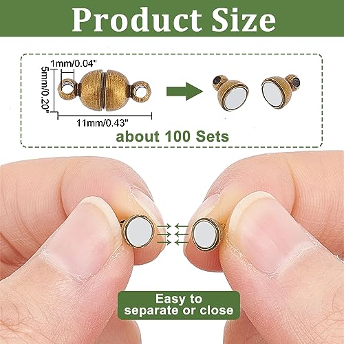 PH PandaHall PH PandaHall 100 Sets Brass Magnetic Clasps Mixed Color Round Magnet Converter for Jewelry DIY Bracelet and Necklace Making - View 3 of 8