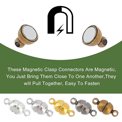 PH PandaHall PH PandaHall 100 Sets Brass Magnetic Clasps Mixed Color Round Magnet Converter for Jewelry DIY Bracelet and Necklace Making - View 4 of 8