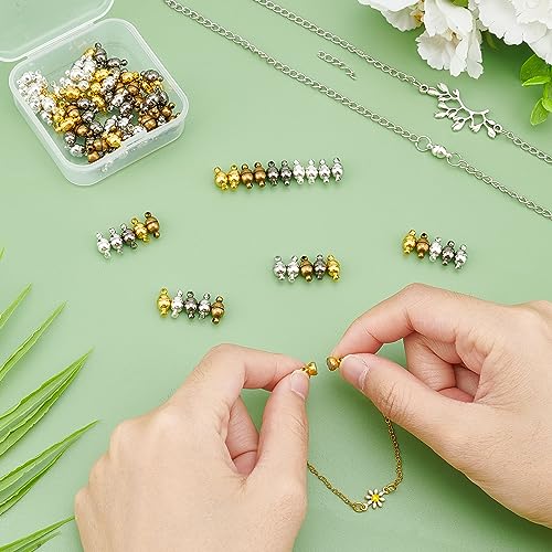 PH PandaHall PH PandaHall 100 Sets Brass Magnetic Clasps Mixed Color Round Magnet Converter for Jewelry DIY Bracelet and Necklace Making - View 5 of 8