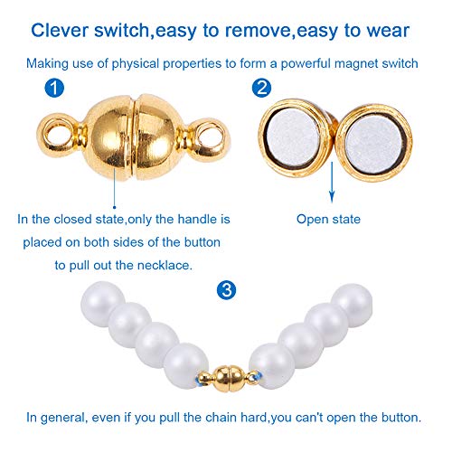 PH PandaHall PH PandaHall 100 Sets Brass Magnetic Clasps Mixed Color Round Magnet Converter for Jewelry DIY Bracelet and Necklace Making - View 6 of 8