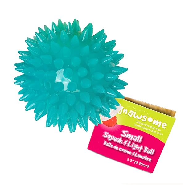 Gnawsome Gnawsome Squeak and Light Football Multicolor 2.5 Inch 1 Count Ideal for Dogs and Playtime Fun