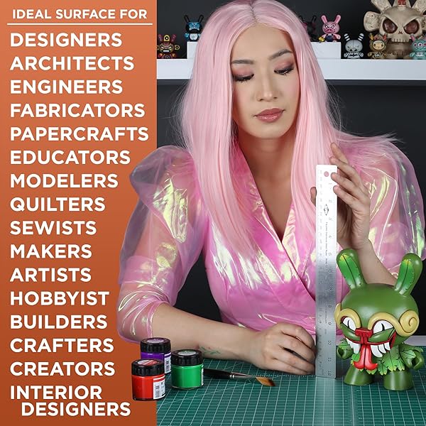 ALVIN "ALVIN GBM Self-Healing Cutting Mat 18x24" - Double-Sided Green/Black for Crafts & Sewing | 5-Layer Gridded Surface" - View 8 of 10