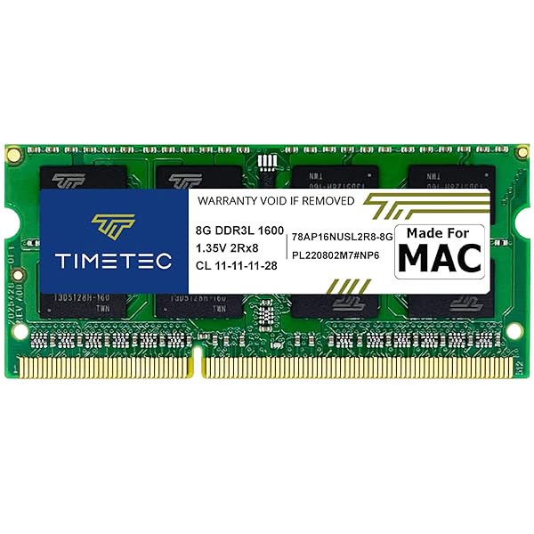 Timetec Timetec 8GB DDR3L 1600MHz RAM for MacBook Pro, iMac & Mac Mini - Compatible Upgrade for 2011-2015 Models