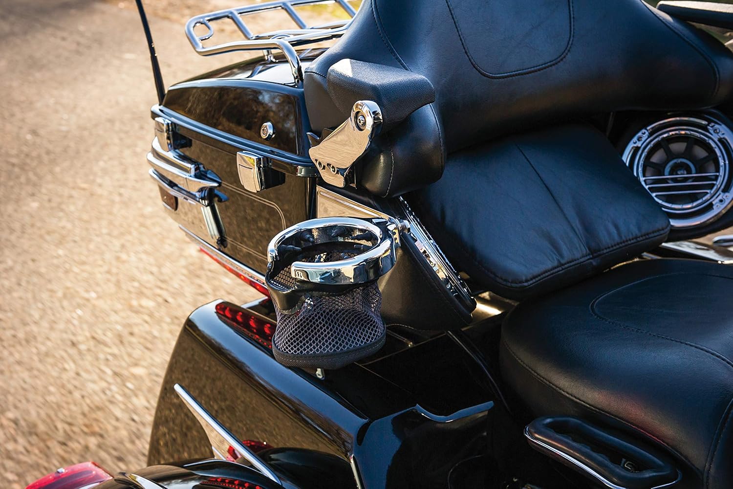 Kuryakyn Kuryakyn 1692 Passenger Drink Cup Holder for 2014-19 Harley Davidson Touring Trike Motorcycles Right Side Chrome - View 2 of 6